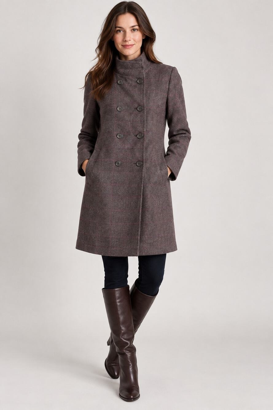 Brooks Brothers Robert Noble Scottish Wool Plaid Car Coat – Size 12